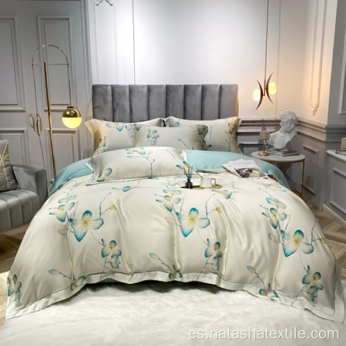 Juegos de cama con estampado Tencel de primavera y verano de los 60